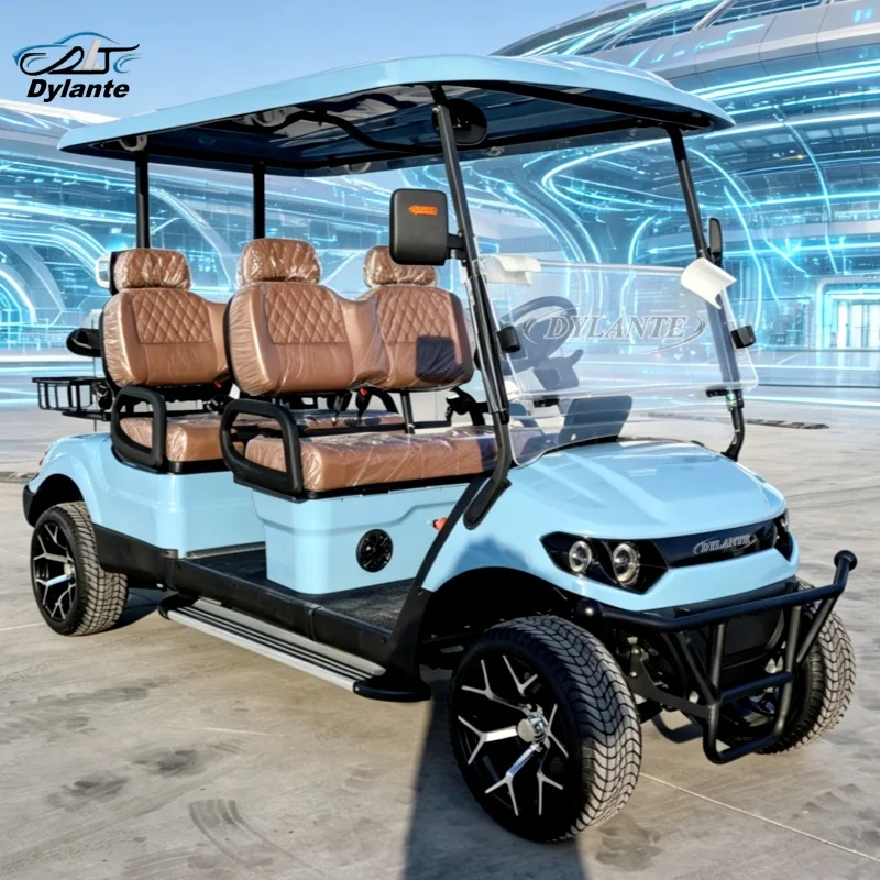 Custom 2 4 6 Seater Chinese Electric Golf Buggy Car 48/60/72V Lithium Electric Golf Cart 10-Inch Vertical Multimedia Screen