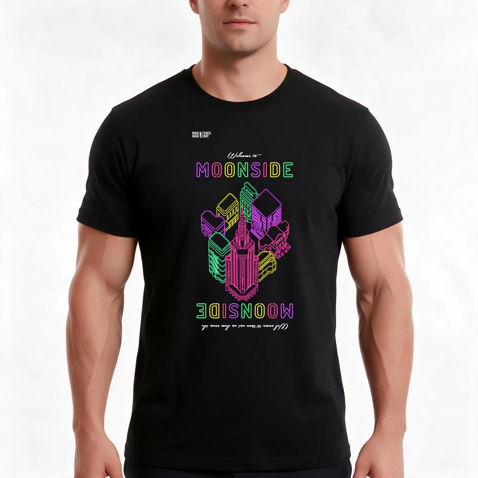 Welcome to Moonside T-Shirt, Summer Casual Cotton Tee, Oversized Streetwear Tops, Vintage Graphic Print, Loose Fit Short Sleeve