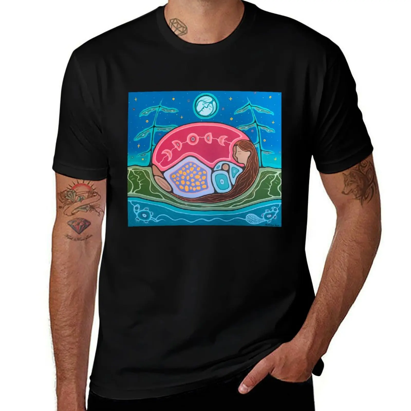Moon Lodge T-Shirt Moisture Control Sports Tee T-Shirt
