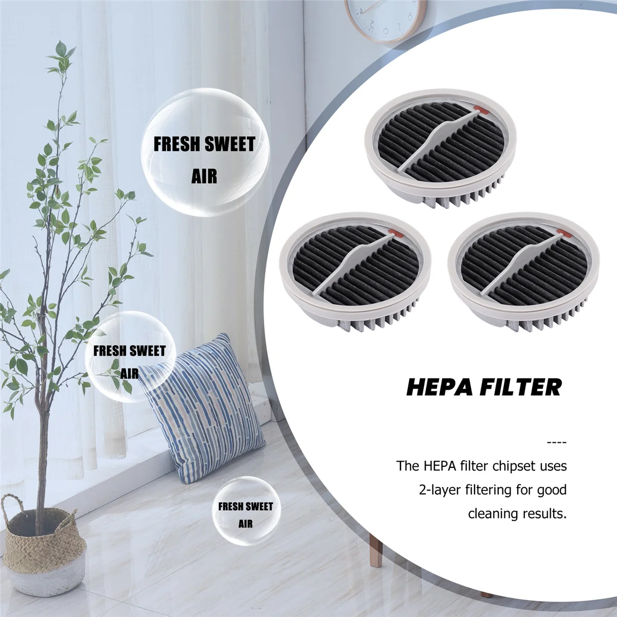 5 шт. моющийся HEPA-фильтр для беспроводного пылесоса Xiaomi Roidmi X20/X30/X30/S2/F8 Storm Pro_ABLE