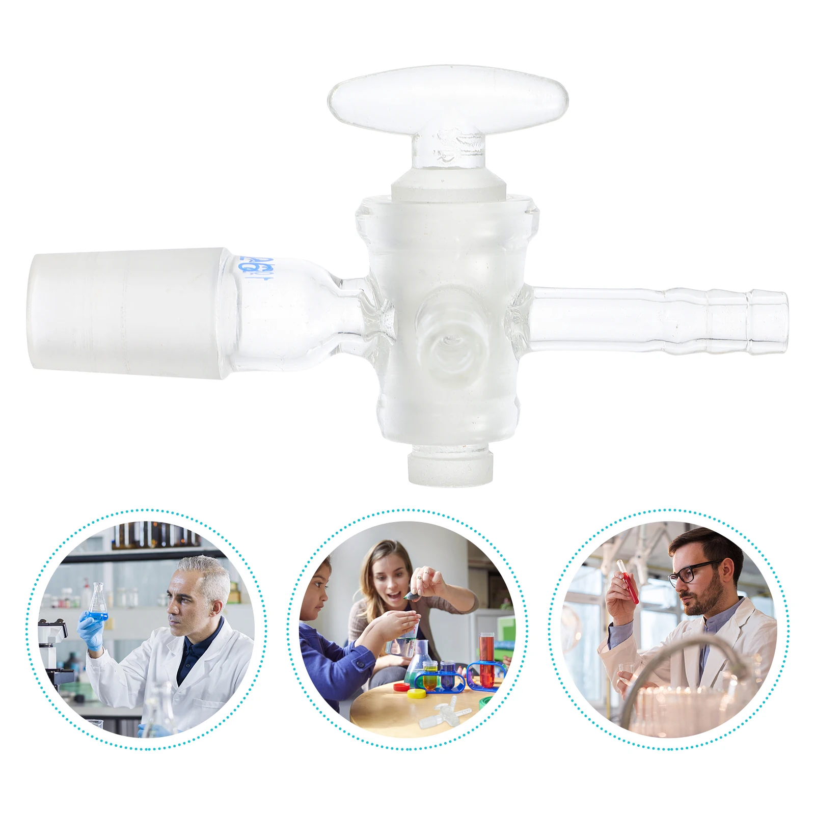 

1pc Three-Way Glass Vacuum Piston T-Piston Connector Lab Consumables Polished Stopper For Science Research Education