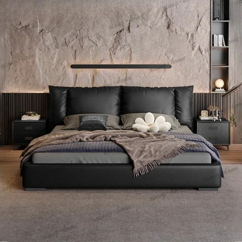 FG Embedded structure Double Bed Composite leather Twin Italian 150x200cm wedding bed Luxury Cama Matrimonial Bedroom Furniture