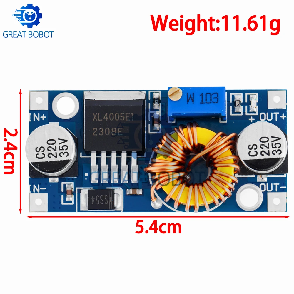 XL4005&DSN5000-Superior to LM2596!DC - DC Adjustable Step-Down 5A Power Supply Module with Large Current & High Power Capacity