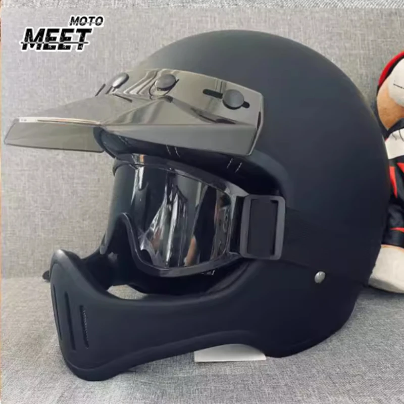 Japanese and Korean Style Retro Fiberglass Motorcycle Decorative Helmet MINI Helmet Calf Racer Casco Moto Scooter