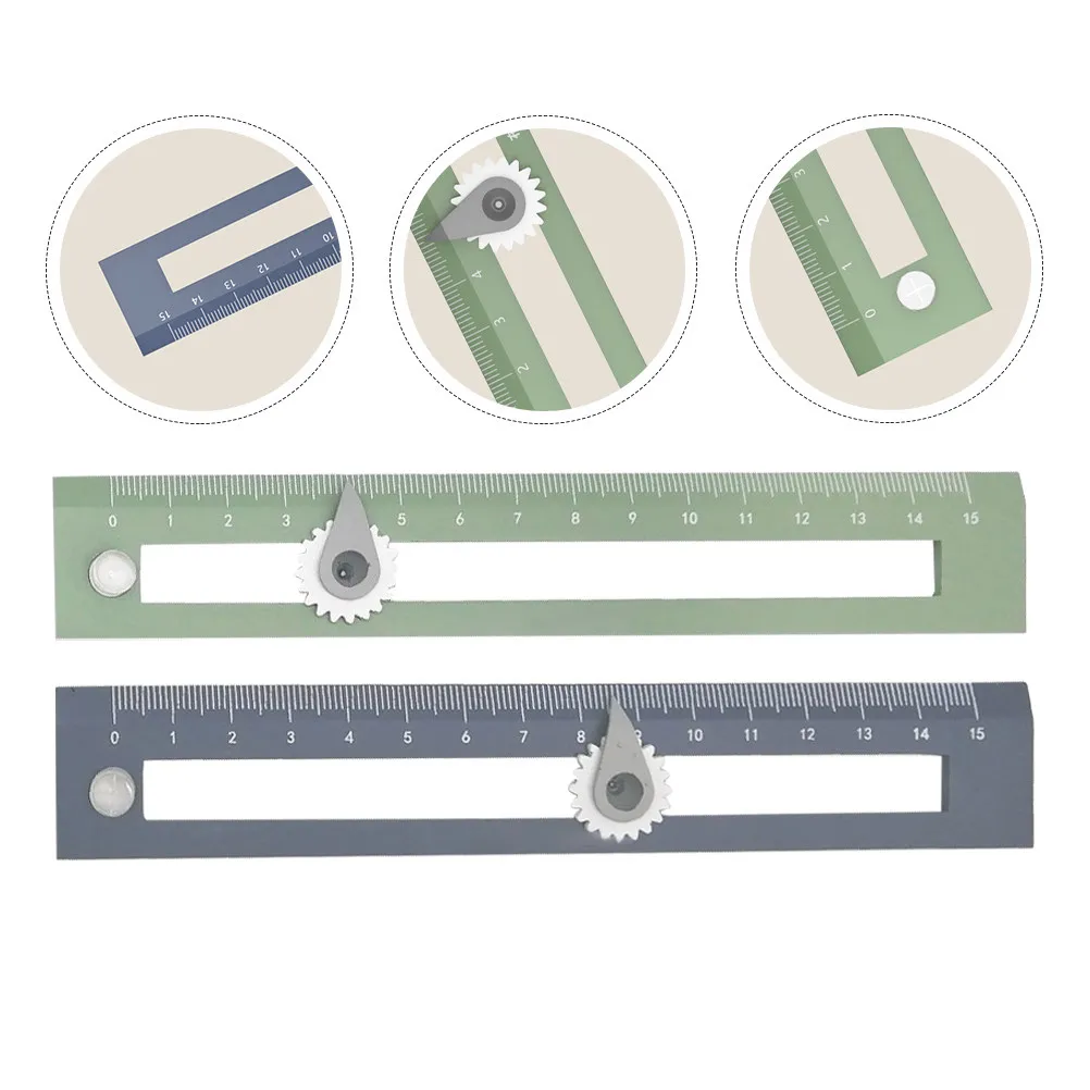 2Pcs Premium Plastic Compass Ruler Dual Function Straightedge and Compass for School Office Drafting Surveying Mapping Drawing