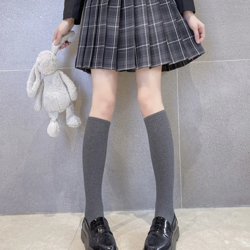

Japanese StyleJKNon-Slip Cotton Vertical Stripe Pressure Slimming Calf Socks Ribbed Micro Pressure Slimming Versatile Mid-Calf S