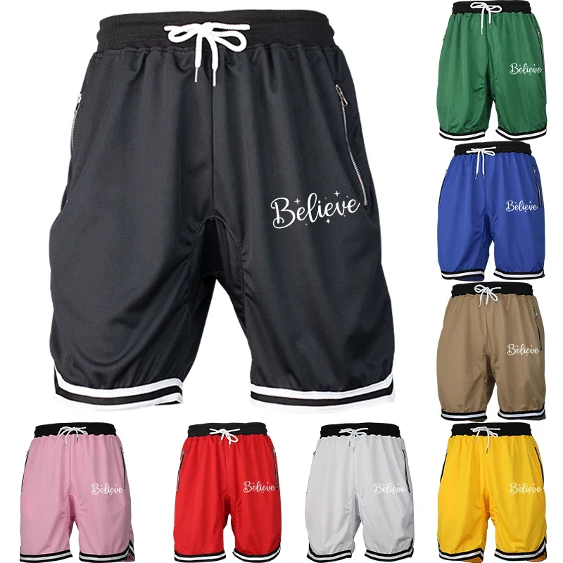 Men's Summer Casual Fitness Sports Basketball Breathable Mesh Fashion Hip Hop Loose Sweatpants Shorts