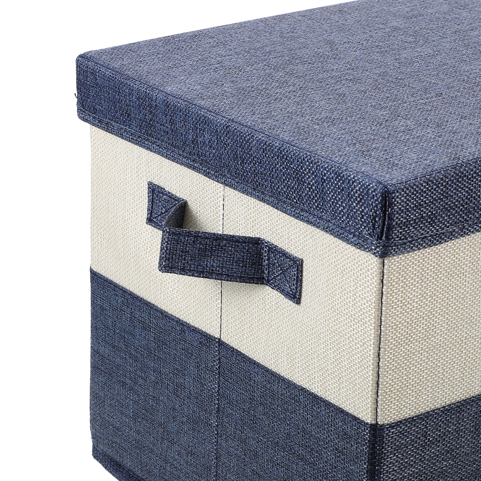 

Collapsible Cotton Storage Basket 37x27x26cm Foldable Fabric Organizer Multipurpose Bins Home Office Bedroom Cloth