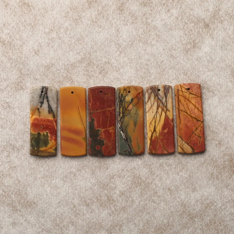 

Женские разноцветные бусины из яшмы Пикассо с прямоугольной подвеской из натурального камня для изготовления ювелирных изделий 6 шт. 31x13x3 мм 21,2 г