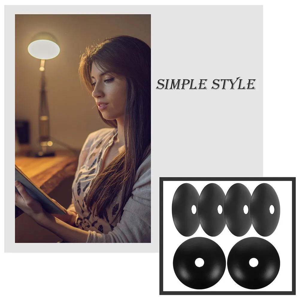 6Pcs Metal Light Ceiling Canopy Plate Round Base Tray for Fixture Mounting Brackets Home Decoration Lighting Replacement Parts