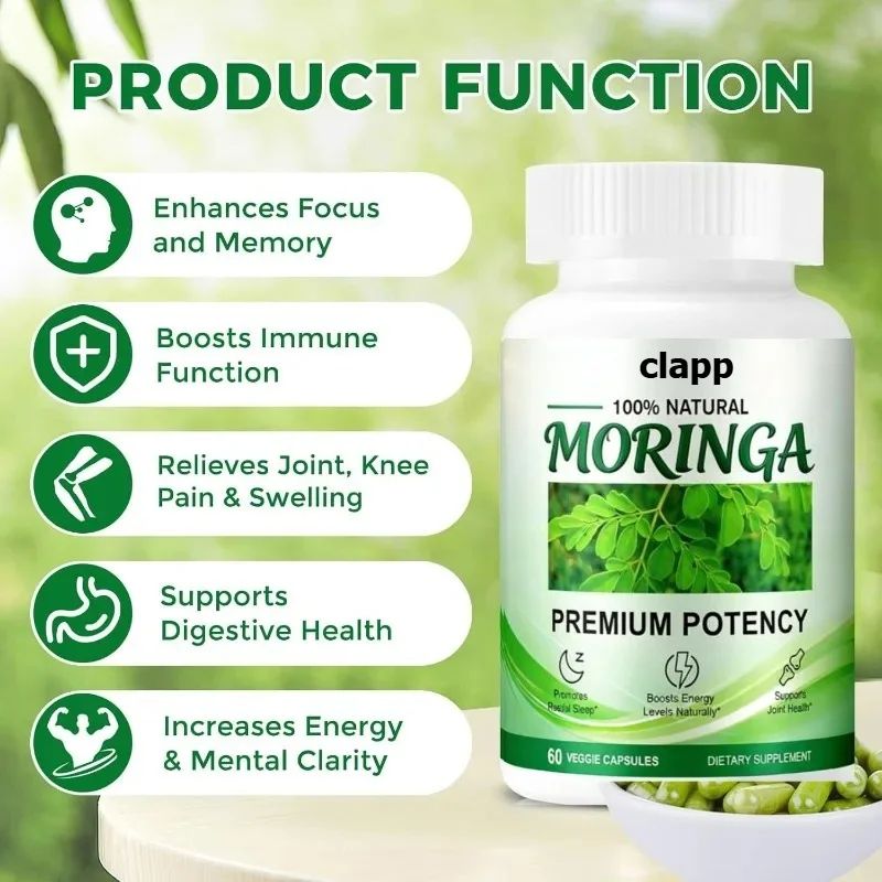 Moringa Capsules, Pure Moringa Oil Tea Powder - Energy and Immune Health Supplements