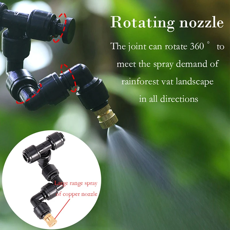 Touch Screen Timing Mist Sprayer Ecological Tank Automatic Rainforest Humidifier Sprinkler System Kit