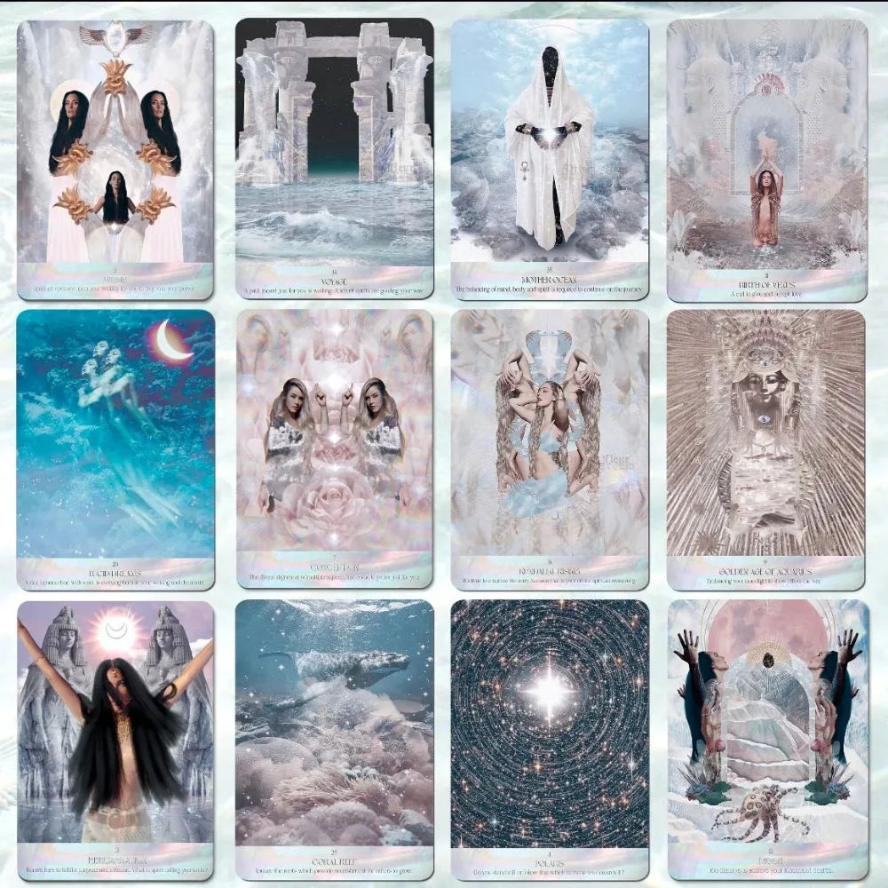 10.4*7.3cm Salt Water Oracle Deck 55 Pcs Oracle Cards Help Clarify The World Around You Through A Deeper Perspective