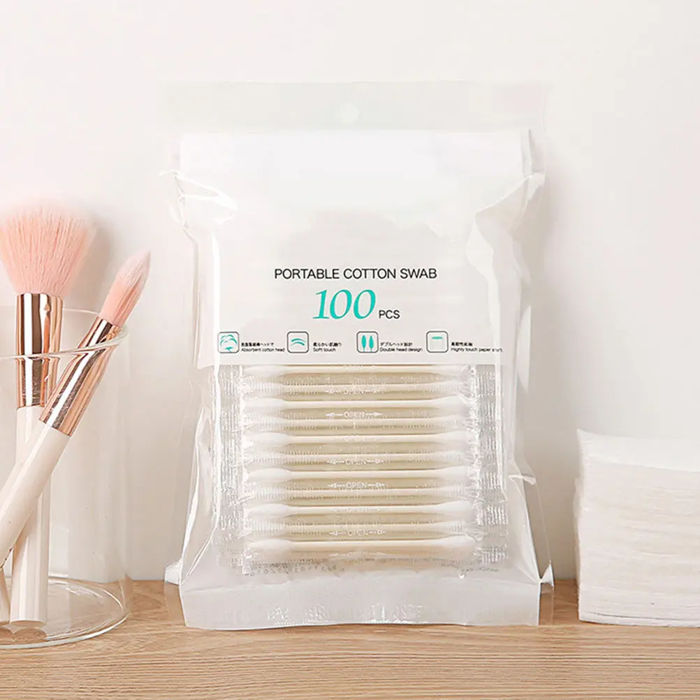 500Pcs Double Head Cotton Swabs Disposable Paper Stick Makeup Ear Cleaning Tools Precise Pointed Tips for Makeup Removal