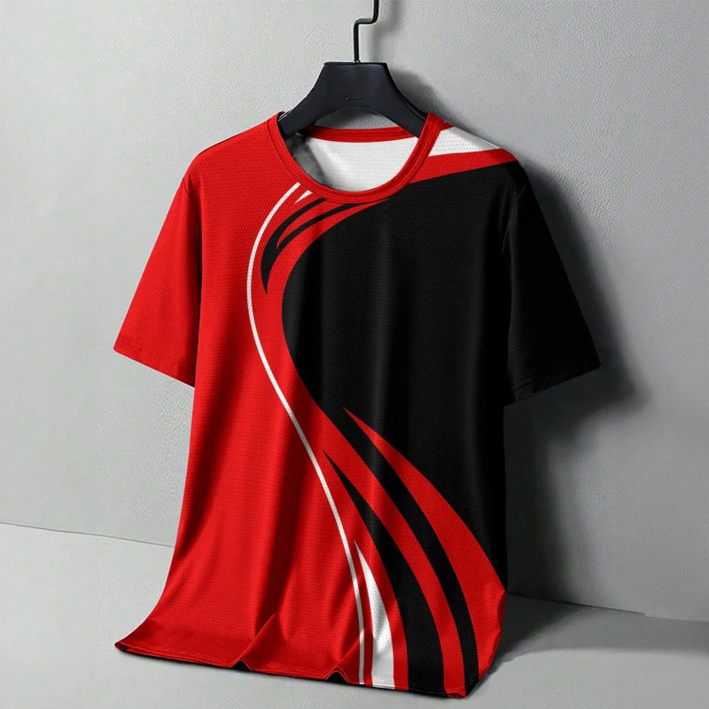 Casual Sport Running T-shirt Men Clothing 3D Print Fashion Art Pattern Breathable T Shirts Summer Outdoor Oversized Mens Tee Top