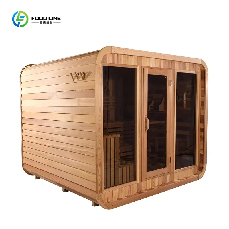 Traditional Steam Cube Outdoor Sauna Best Large Capacity Solid Wood Cedar for Home Garden Relaxation Custom