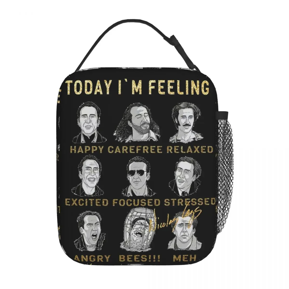 Merry Christmas St Nicolas Cage Insulated Lunch Bag for Women Children Leakproof Food Boxes Thermal Lunch Box Tote