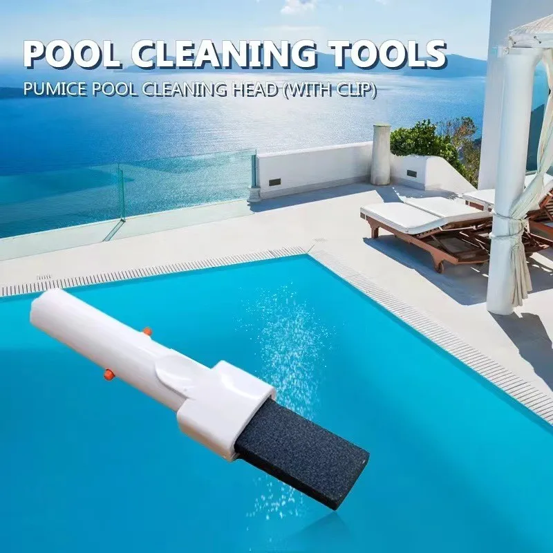

Pool Pumice Stick with V-Clamp Cleaning Head for Removing Rust Stains Calcium Deposits on Pool Tiles