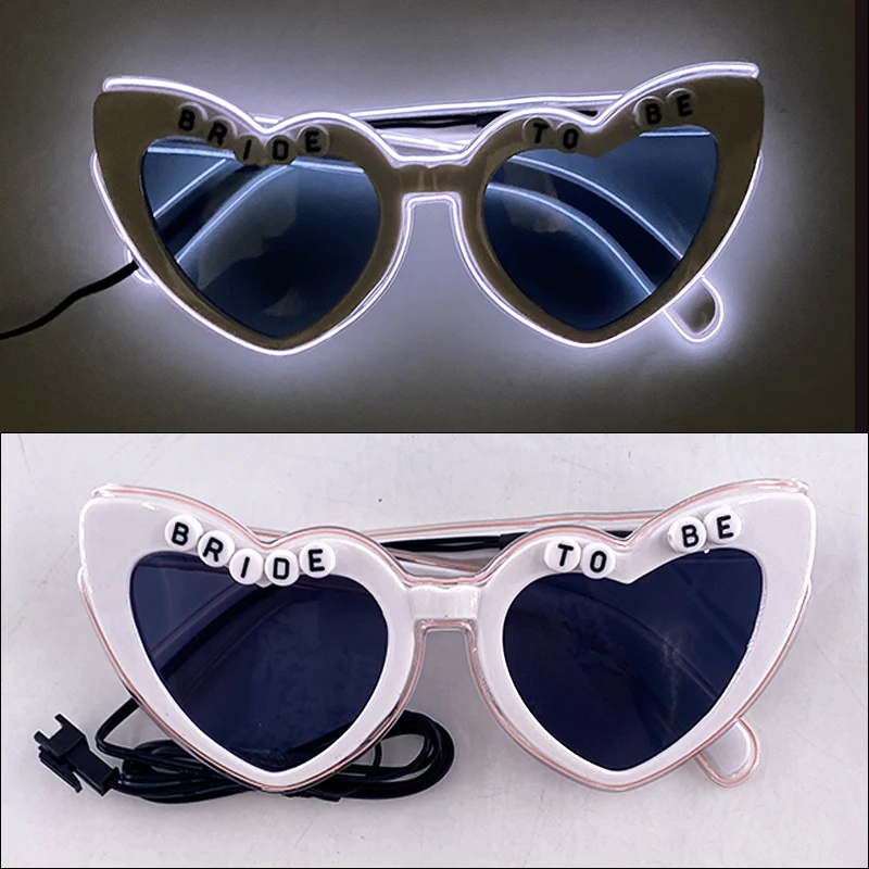 Gloeiende hartvormige bril bruid als zonnebril kostuums accessoire rekwisieten bril meisjes vrouwen versieren brillen voor de nacht