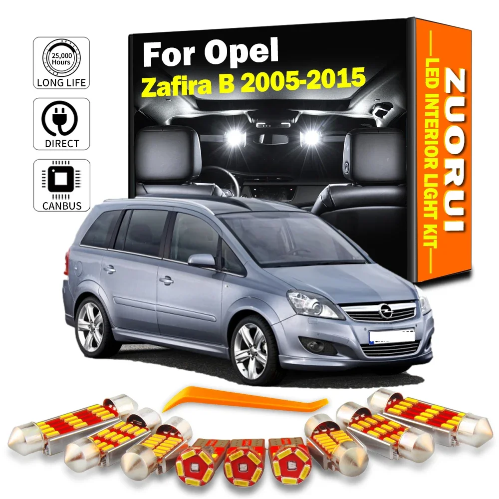 

12 шт., Автомобильные светодиодные лампы для Vauxhall Opel Zafira B 2005-2010 2011 2012 2014