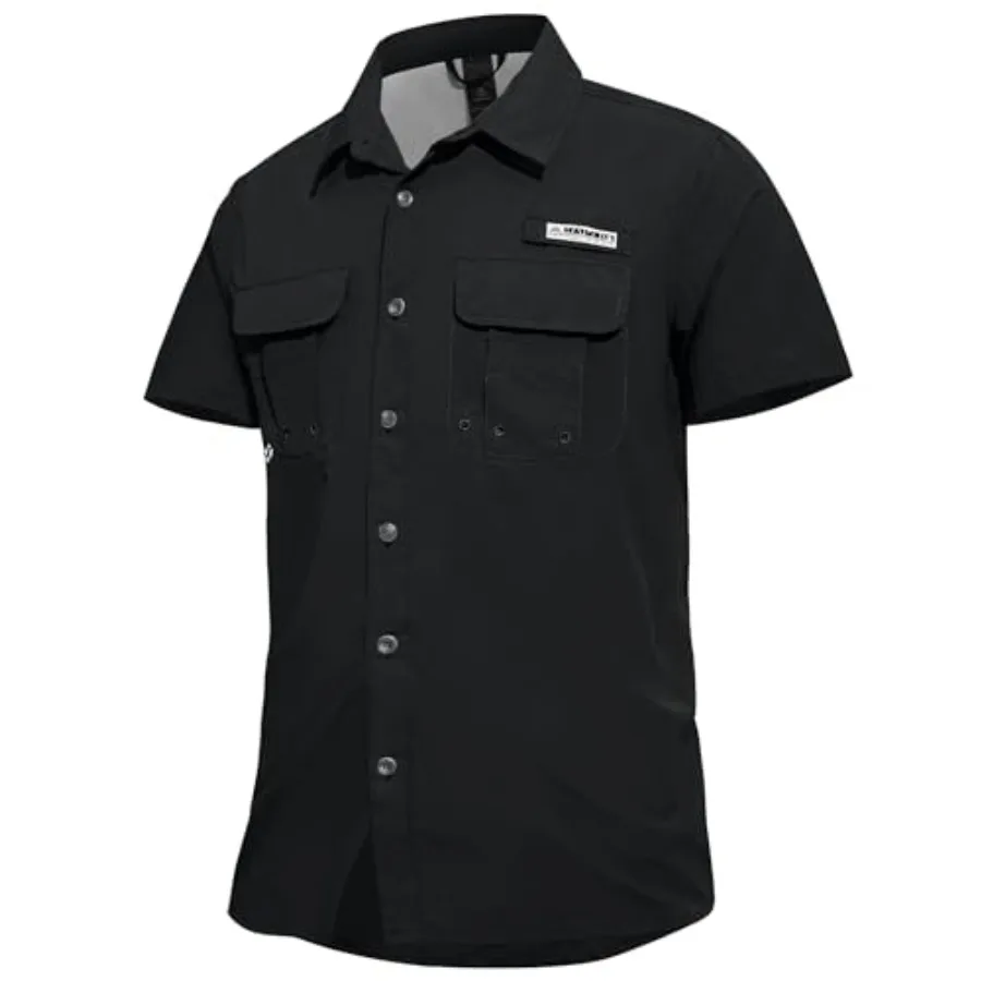 

Haimont Men's Fishing Shirts Sun Protection Button Down Hiking Travel Camping Shirt Short Sleeve UV UPF50+ Top