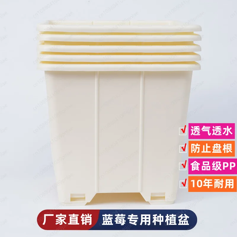 30L Blueberry Root Control Flower Pot, Thickened Large Square Breathable Planting Pot