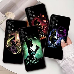 Disney Cartoon Princess For Samsung A55 A35 A25 A15 A14 A73 A53 A13 A05S A03S A02S A71 A52 A32 Black Soft Phone Case