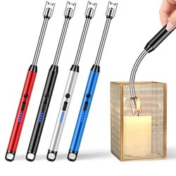 Electric Arc Windproof Kitchen Lighter USB Rechargeable Lighter With LED Power Display Flameless Lighters for Candle BBQ Camping