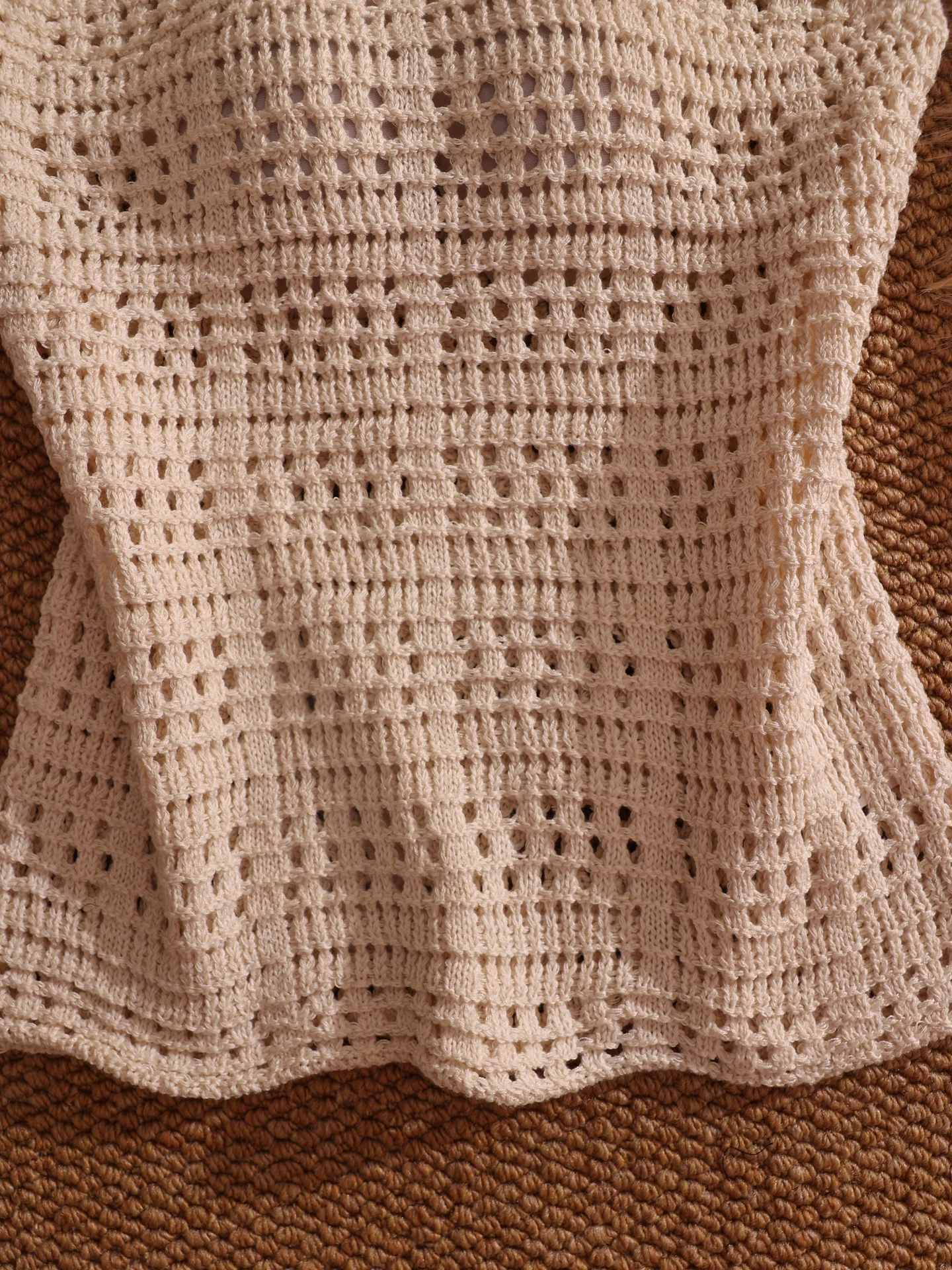 Sommer 2025, Damen-Strickoberteil, aushöhlen, rund, Ne Me Top, sexy, vielseitig, reines Verlangen, Pendeln, lockere Passform, Oute...