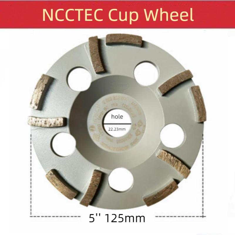 

5'' Diamond Grinding Cup Wheel with 10 Horizontal and Vertical Segments | 125mm Sintered Concrete Stone Grinding Discs Disks