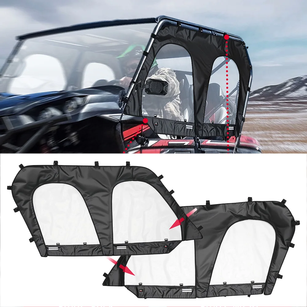 Мягкая боковая дверь кабины, совместимая с Kawasaki Teryx 4 800 2016+, Teryx 4 S 2021+ Мягкая верхняя дверь из ПВХ, боковые окна Мягкая боковая дверь кабины, совместимая с Kawasaki Teryx 4 800 2016+, Teryx 4 S 2021+ Мягкая верхняя дверь из ПВХ, боковые окна