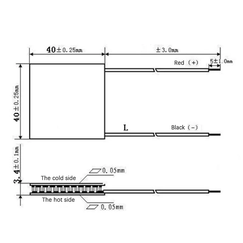 TEC1-12706 12703 12704 12705 12708 12709 12710 12712 12715 Thermoelectric Cooler Peltier 40*40MM 12V Peltier Elemente Module