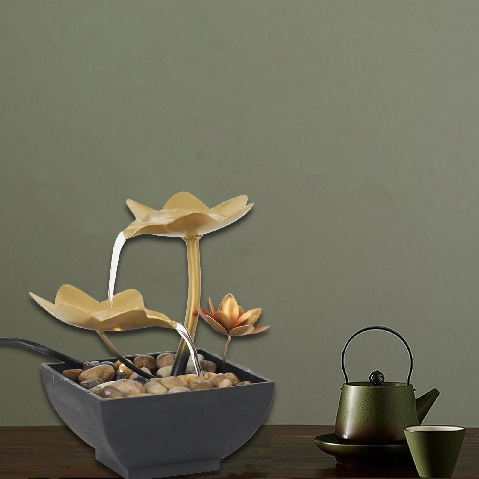 

Фонтан для медитации с водопадом Zen, успокаивающий релаксационный для домашнего офиса, USB