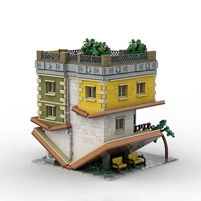 City Street View Model Moc Building Bricks Inverted Bookstore Technology Modular Blocks Gifts Christmas Toys DIY Sets Assembly