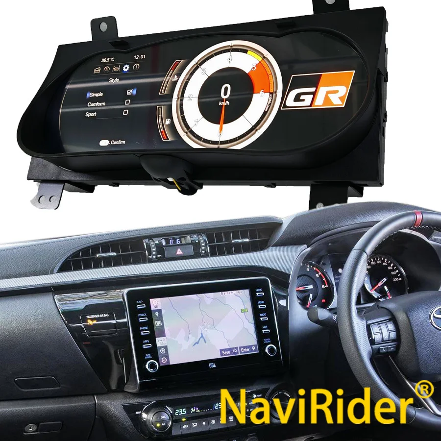 

For Toyota Hilux Fortuner 2016-2024 Instrument Cluster LCD Digital Dashboard Panel Speedometer Clock Virtual Cockpit Tachometer