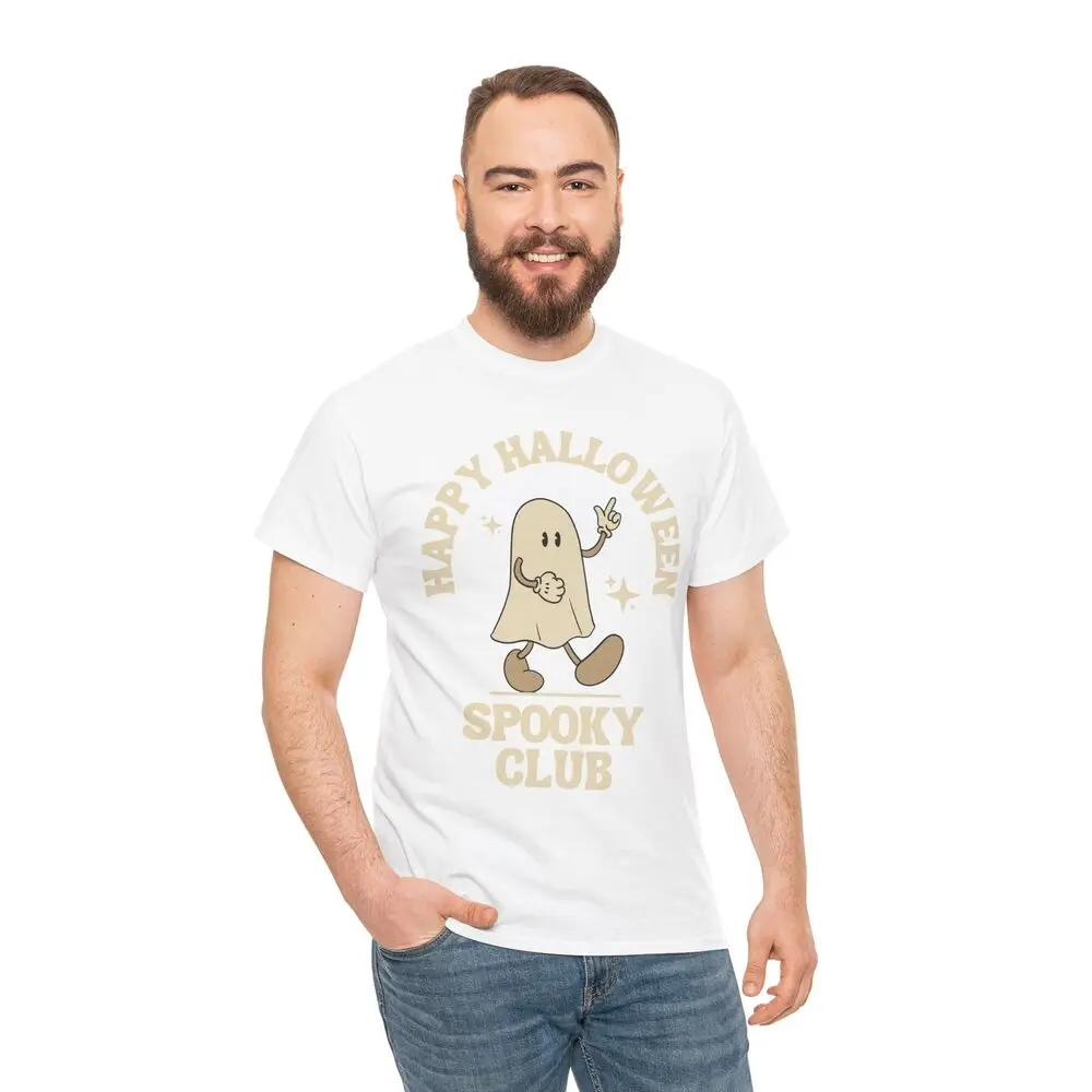 Camiseta Fantasma do Clube Assustador "Feliz Halloween", Unisex