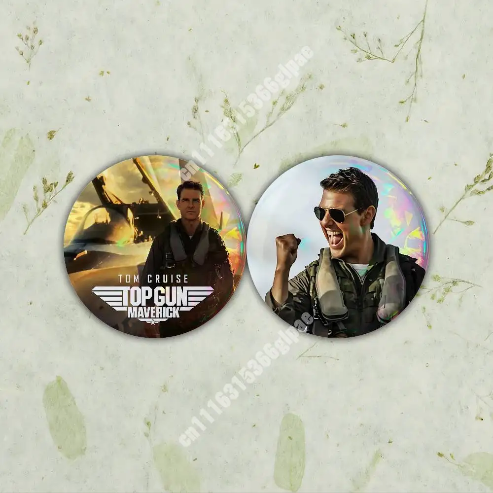 T-Top Gun Tom M-Maverick Cruise Pin Badge 2PC Sets for Accessories & Bags & Clothes Metal Button Creative Gift