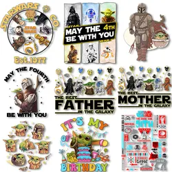 May The Forth Be With You Star Iron on Decals Heat Wars Transfer Stickers Thermal Press Prints