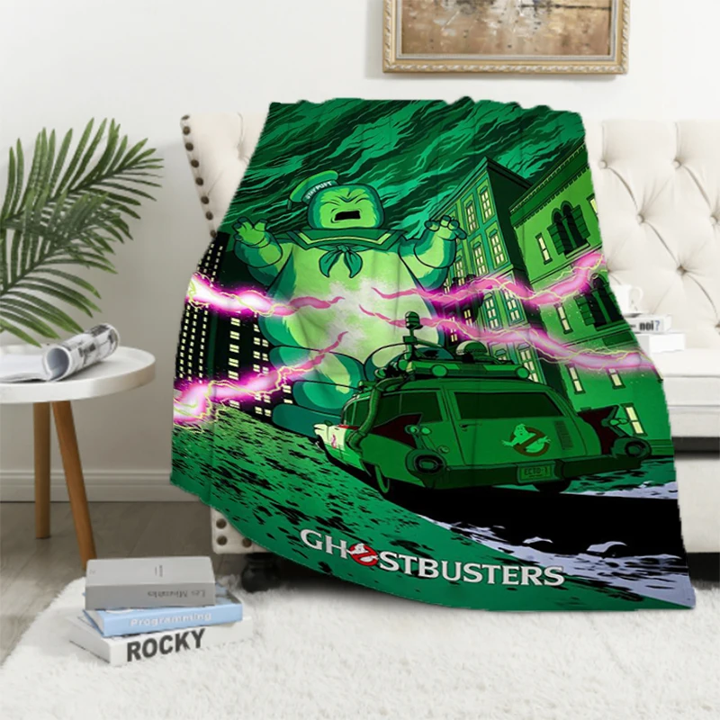 Movie Ghostbusters Classic Vintage Throw Fleece Blanket Fluffy Sofa Blankets & Throws Microfiber Bedding Knee Bed Decorative Nap