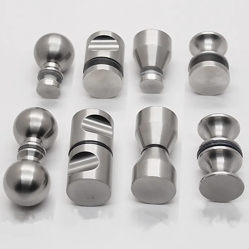 1pcs Stainless Steel Glass Door Handle Solid Single Hole  Bathroom Shower Door  Knob Drawer Pulls Furniture Hardware