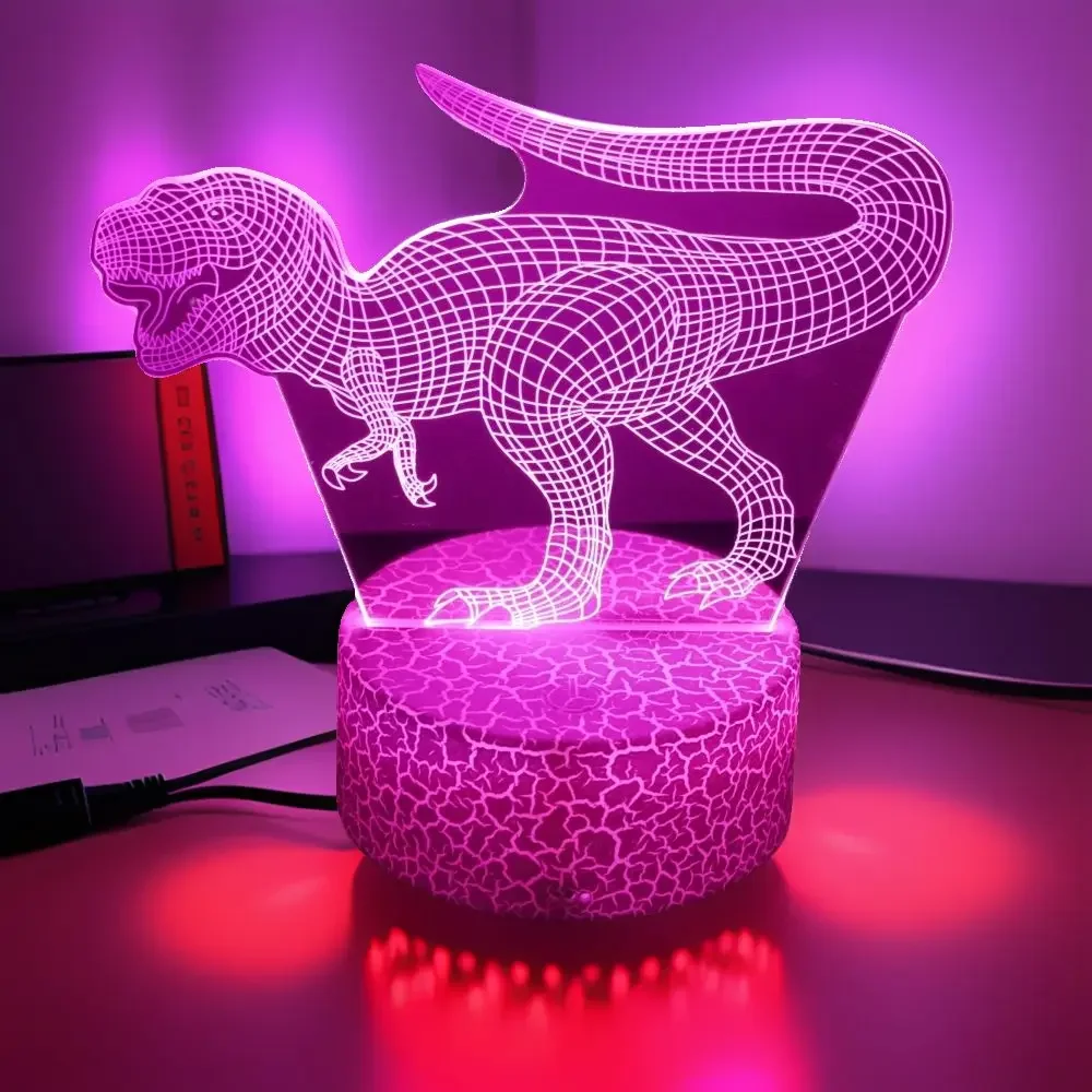 3D Cute Dinosaur LED Night Light Kids Dino Table Lamp Child Nightlight for Children's Lamps Bedroom Desk Decor Birthday Gifts