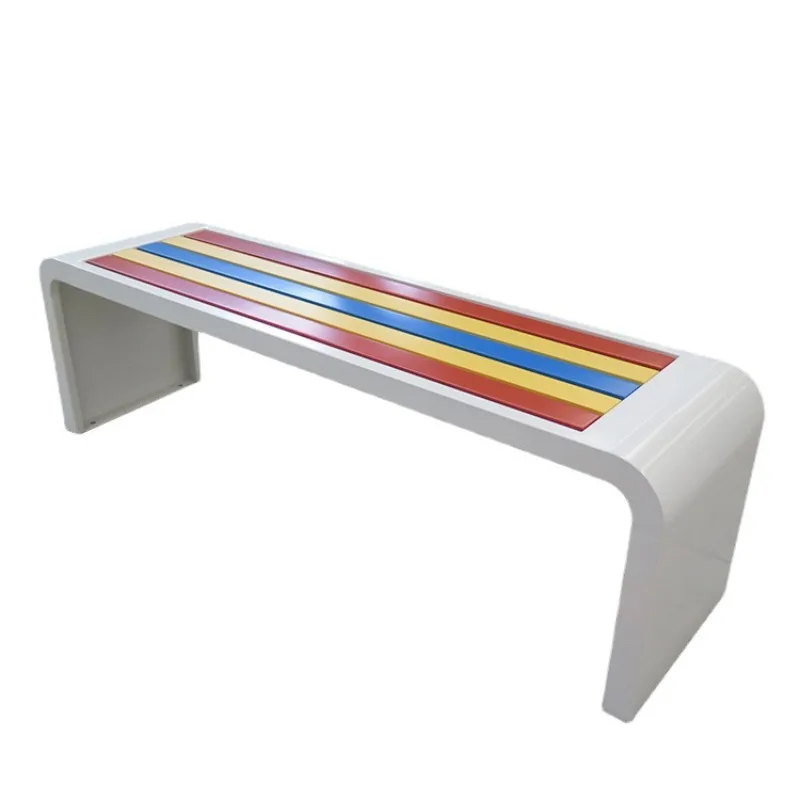 Should cross-border outdoor bench manufacturers stainless steel leisure seats, scenic area solid wood strip chairs