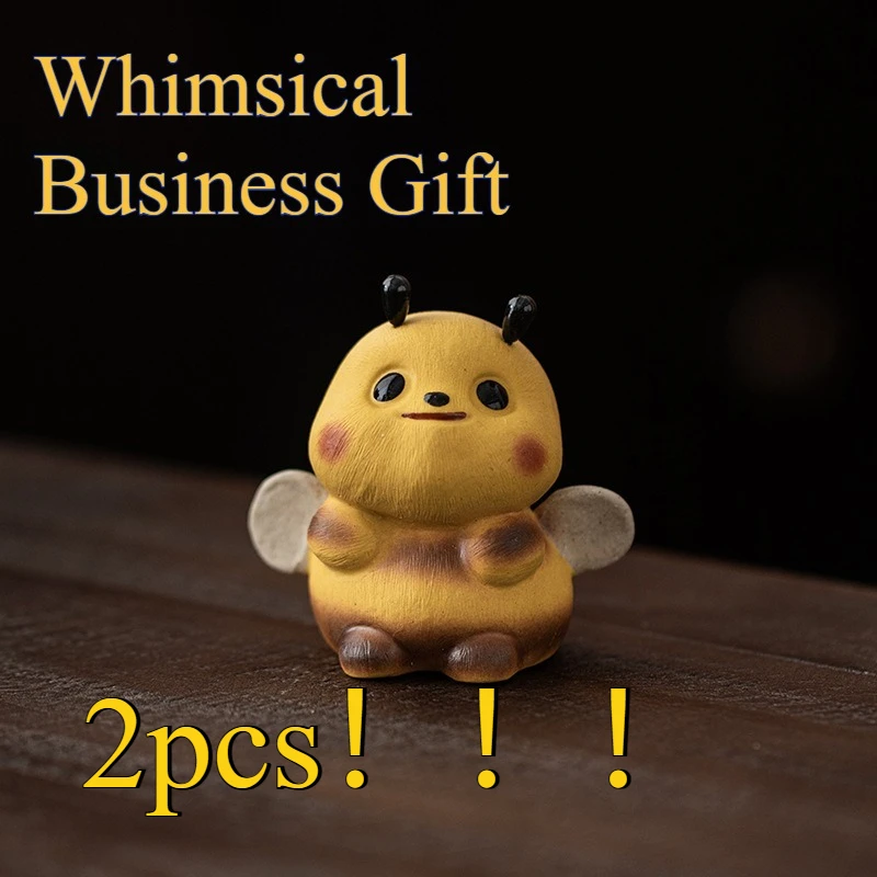 Фигурка-пчелка для чайного столика, милый мультяшный декор для рабочего стола, креативное украшение в виде пчелины для офиса, дома, школы, детской комнаты