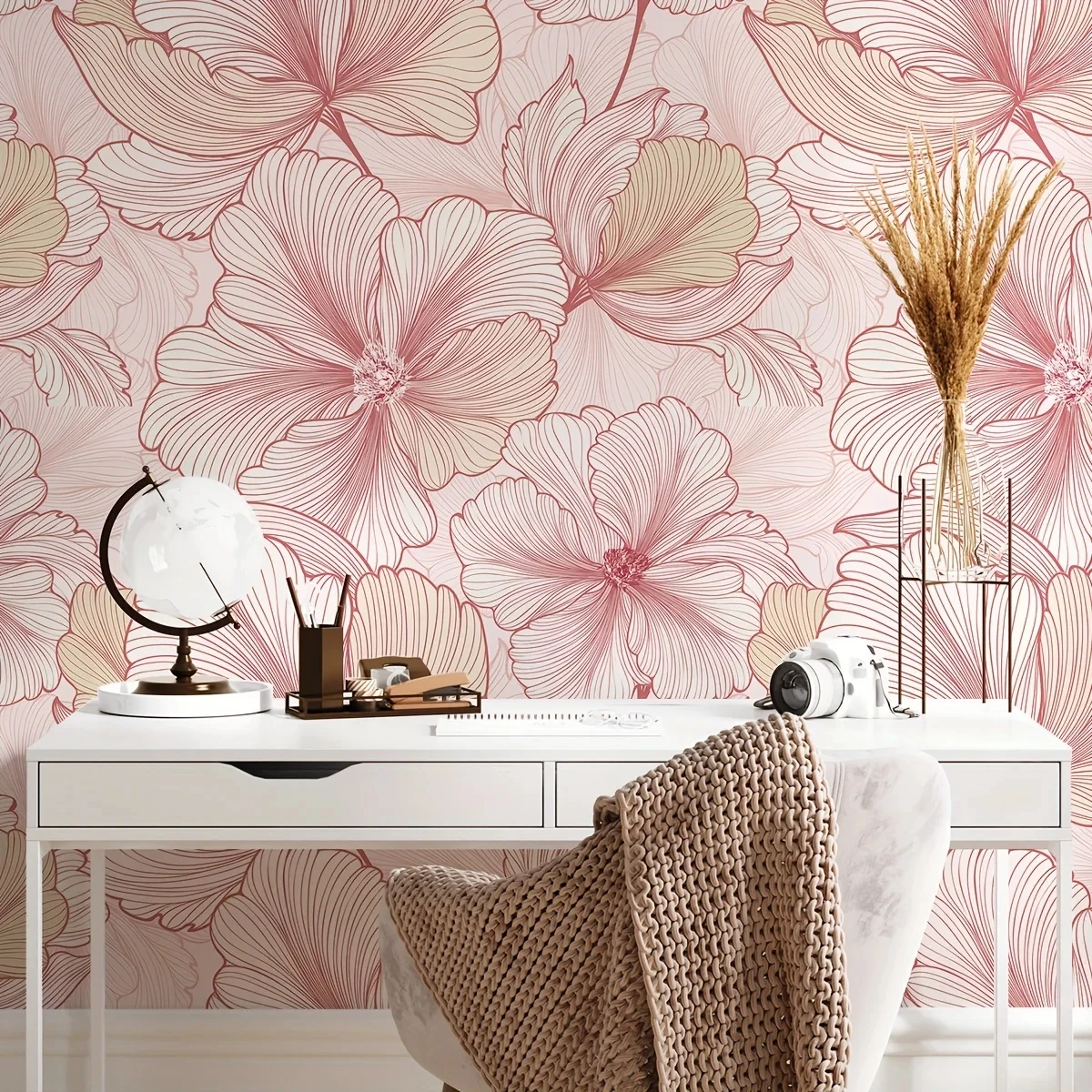 custom 3D Gold Gray leaf wallpaper for living room self-adhesive Geometric lines wall paper home decor home bedroom decoration
