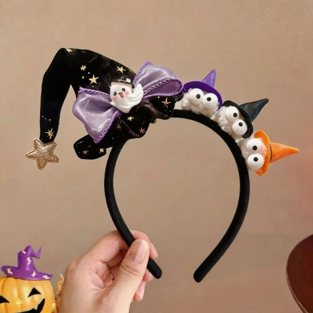 Funny Spider Halloween Headband Pumpkin Bow Halloween Party Hair Band Ghost Sequin Cone Hat Hair Hoop Men