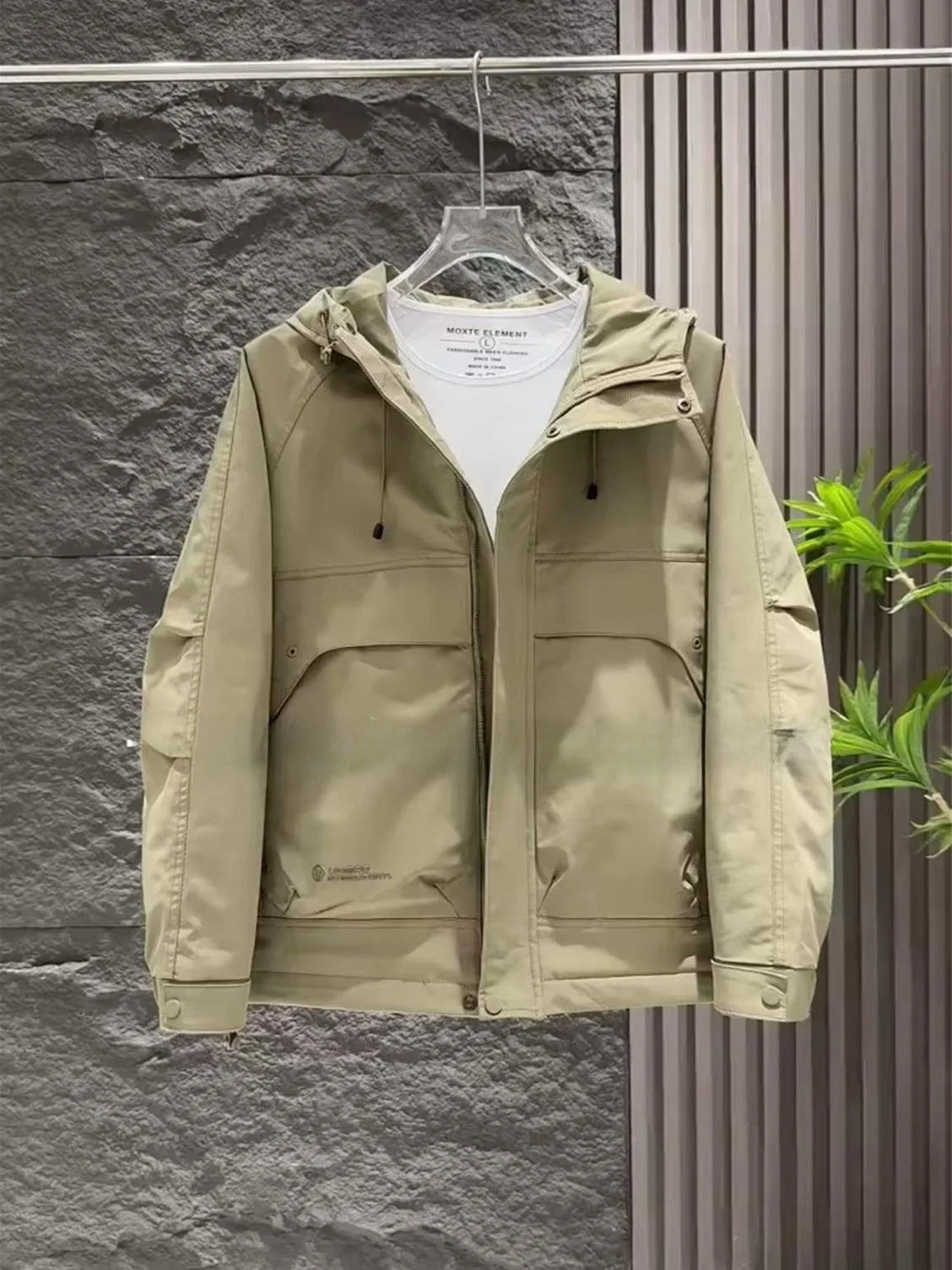 

Autumn Winter New Sle Men's Casual Faion Hooded Outdoor Double Cotton Jaet Thiened Loose Workwear Coat Warm Polyester...