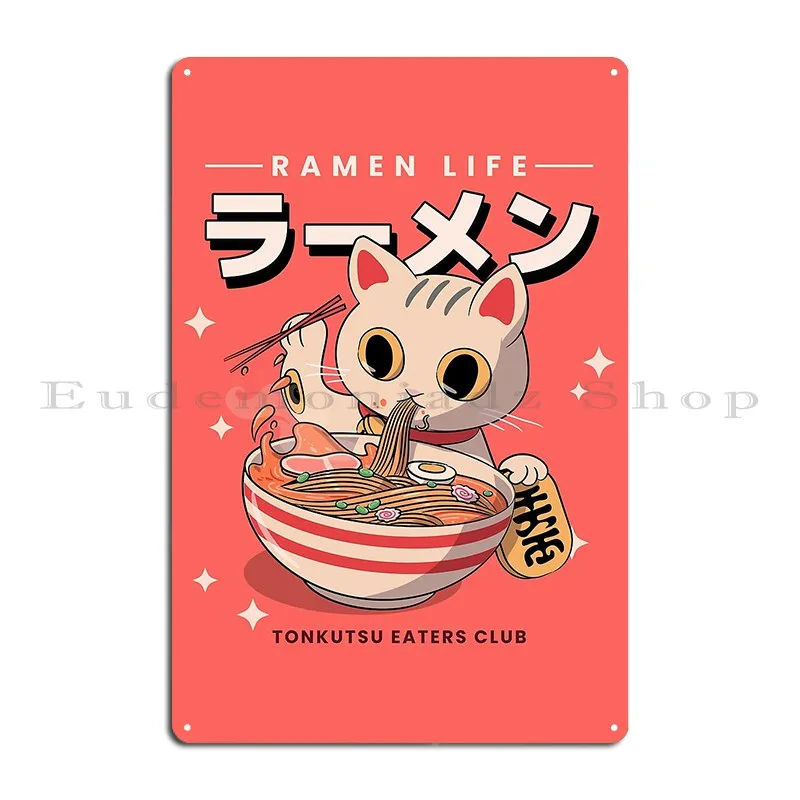 Ramen Life Tonkutsu Eaters Club Metal Sign Cinema Home Club Designs Custom Tin Sign Poster