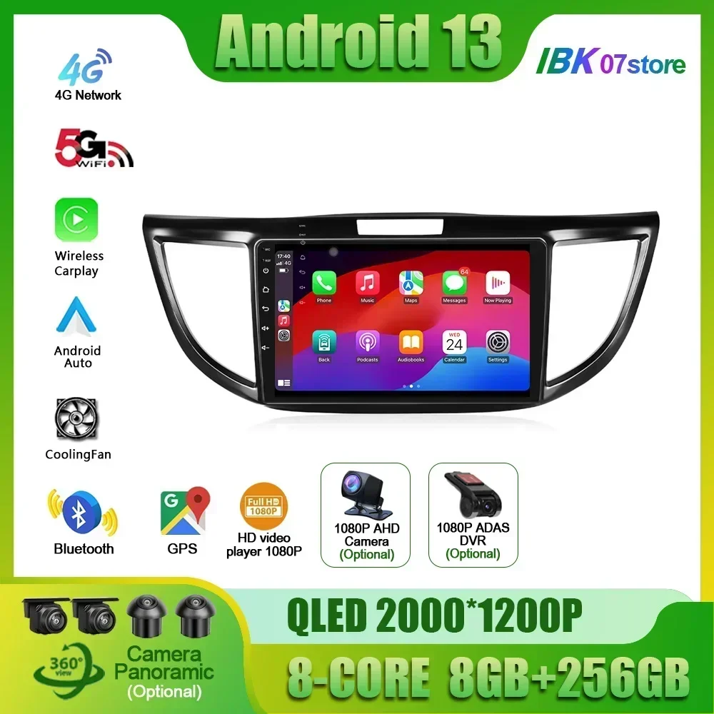 Android 13 For Honda CRV CR-V 4 RM RE 2011-2018 Car Radio Multimedia Center Console GPS Navigation 2 Din Carplay Screen Stereo