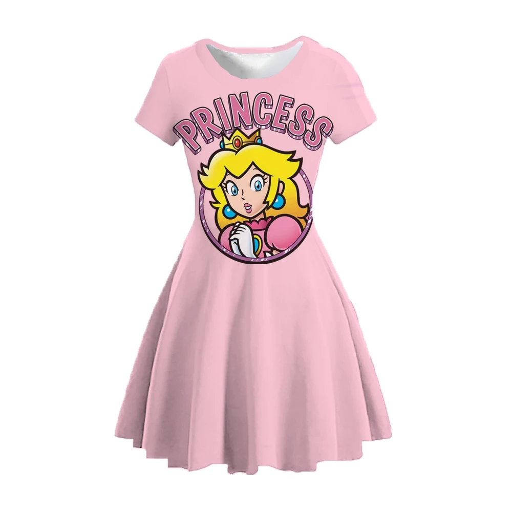 Game Princess Cosplay Peach Costume Daisy Peach Pink Dress Women Ball Gown Fancy Outfit Halloween Party Costume