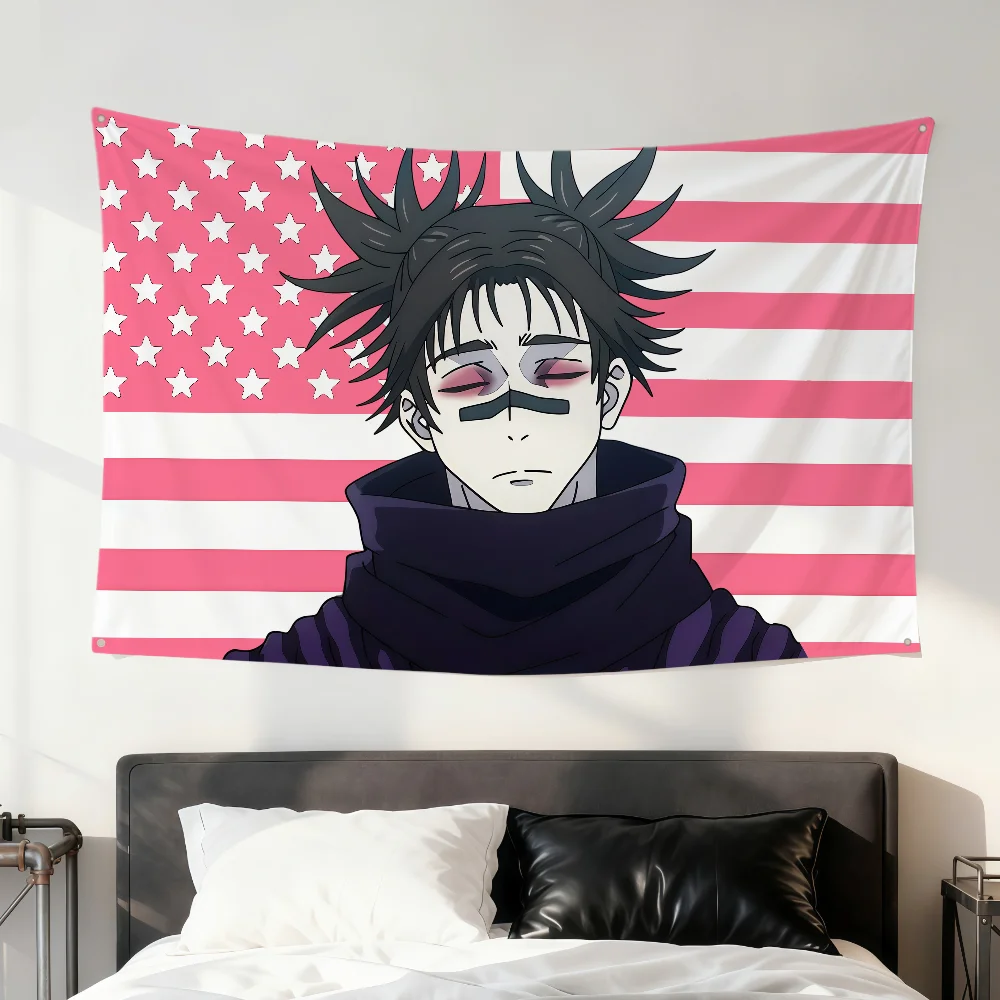 Anime-Fanart Choso Jujutsu Kaisen Rosa Flagge für Zuhause, Zimmer, Wohnheim, Camping, Party, Picknick, Dekoration, Geschenk, Banner, Garage, Wandbehang – Detail 10